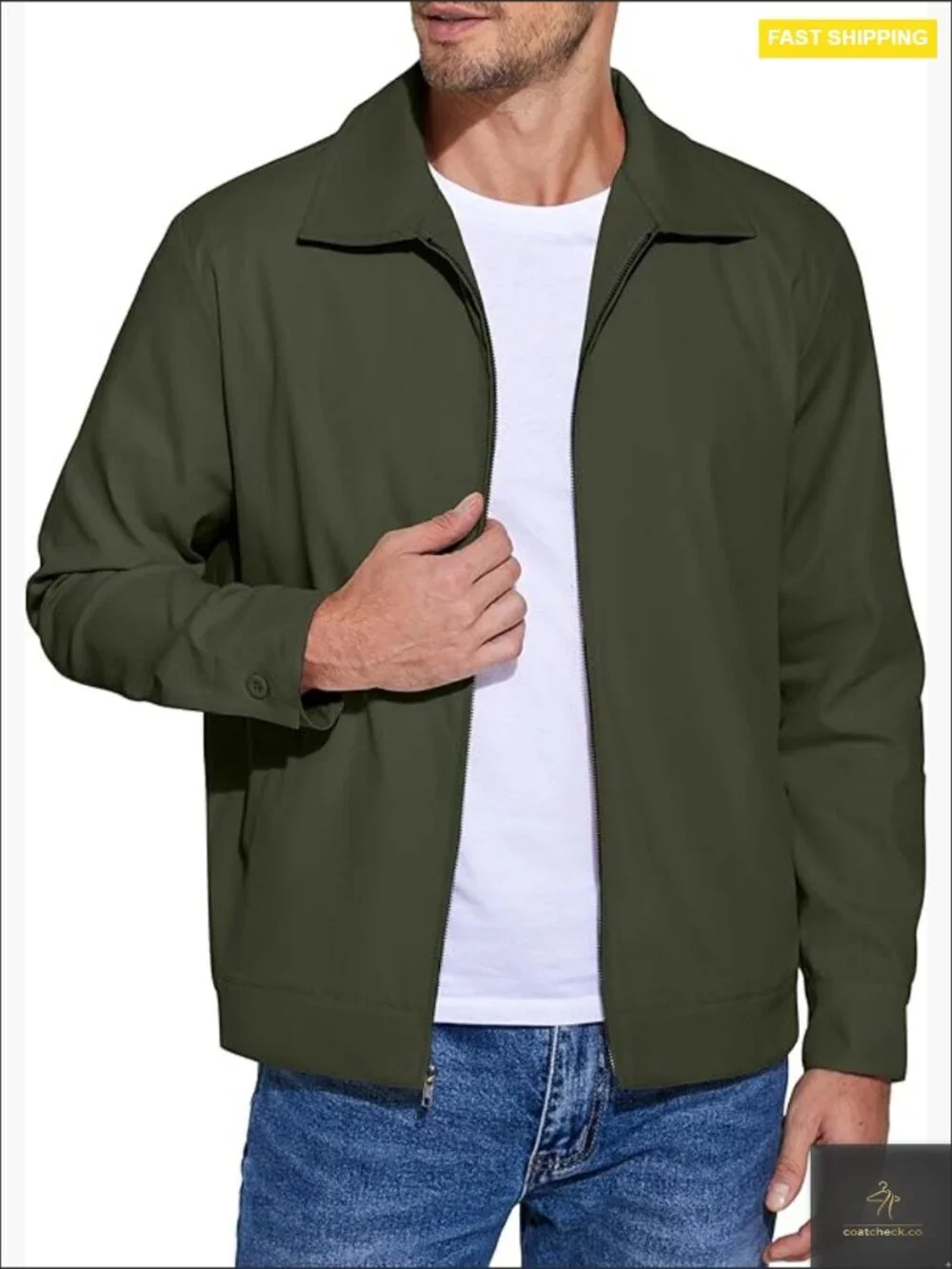 Lightweight Zip Up Jacket Eisenhower Work Office Casual Golf Outwear